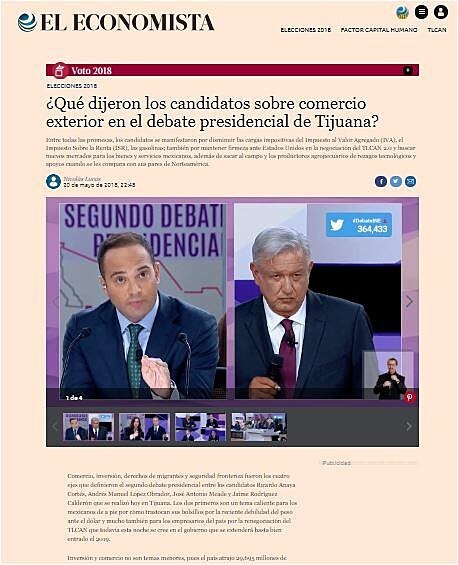 Qu dijeron los candidatos sobre comercio exterior en el debate presidencial de Tijuana?
